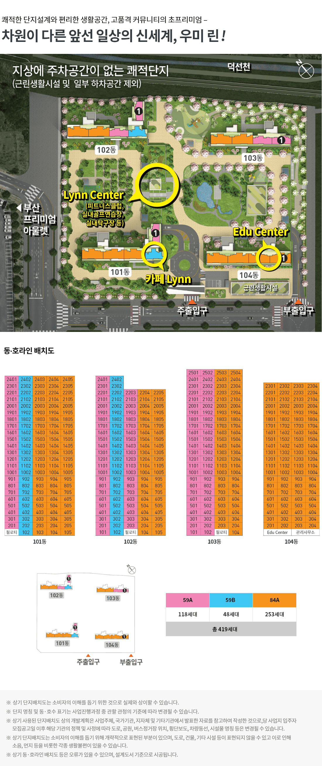 단지 동호수배치도